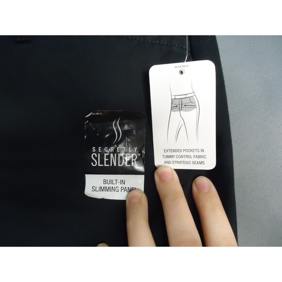 St Johns Bay Comfort Waist Secretly Slender Mid Rise Straight Leg Pants Black 6P - Picture 3 of 12